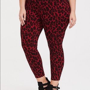 Red hot leopard pants